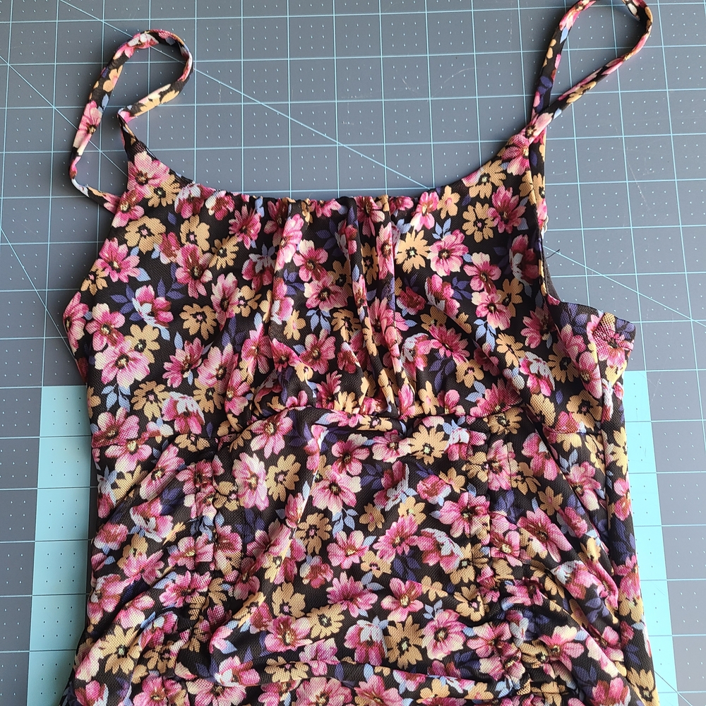 Live to be spoiled floral over black dress -soft grunge, dark fairy, cottagecore